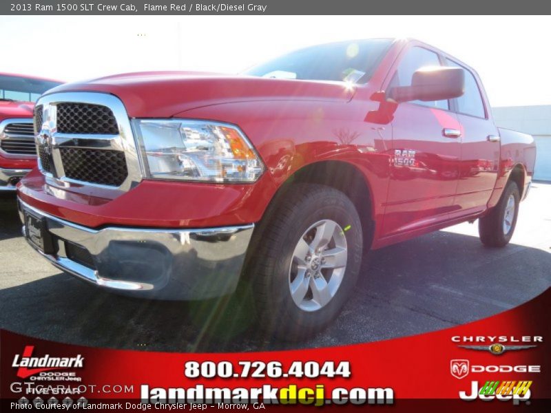 Flame Red / Black/Diesel Gray 2013 Ram 1500 SLT Crew Cab