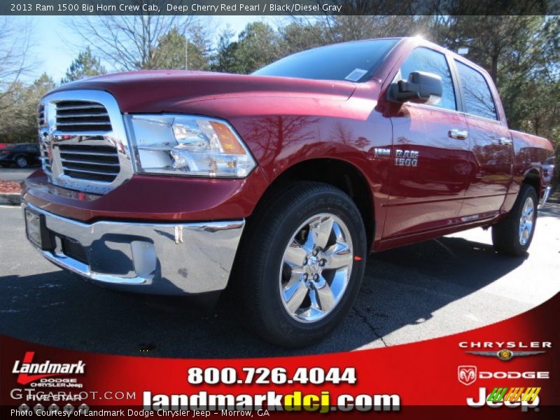 Deep Cherry Red Pearl / Black/Diesel Gray 2013 Ram 1500 Big Horn Crew Cab