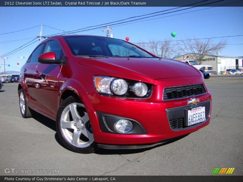 Crystal Red Tintcoat / Jet Black/Dark Titanium 2012 Chevrolet Sonic LTZ Sedan