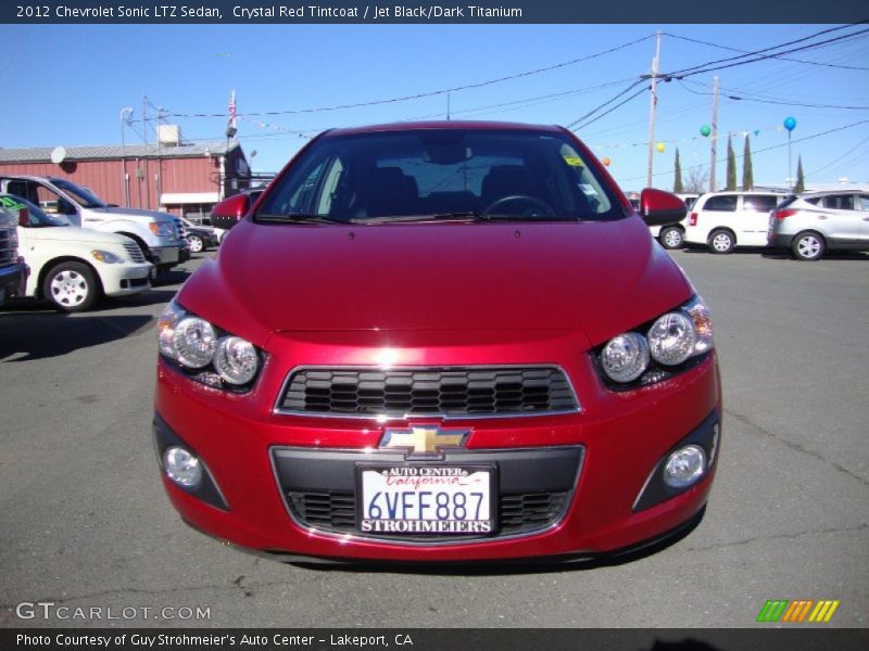 Crystal Red Tintcoat / Jet Black/Dark Titanium 2012 Chevrolet Sonic LTZ Sedan