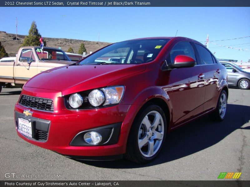 Crystal Red Tintcoat / Jet Black/Dark Titanium 2012 Chevrolet Sonic LTZ Sedan