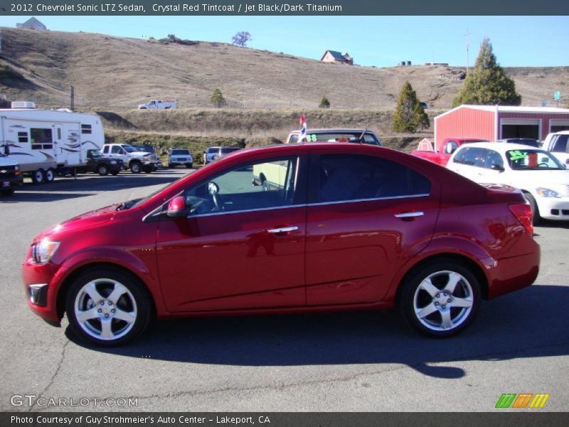 Crystal Red Tintcoat / Jet Black/Dark Titanium 2012 Chevrolet Sonic LTZ Sedan