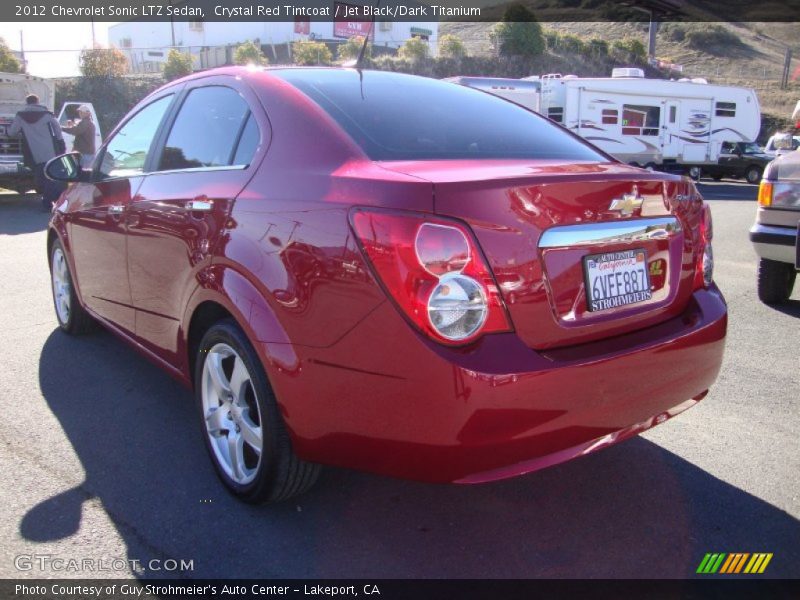 Crystal Red Tintcoat / Jet Black/Dark Titanium 2012 Chevrolet Sonic LTZ Sedan