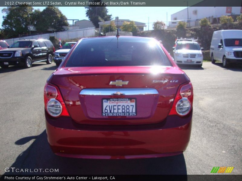 Crystal Red Tintcoat / Jet Black/Dark Titanium 2012 Chevrolet Sonic LTZ Sedan