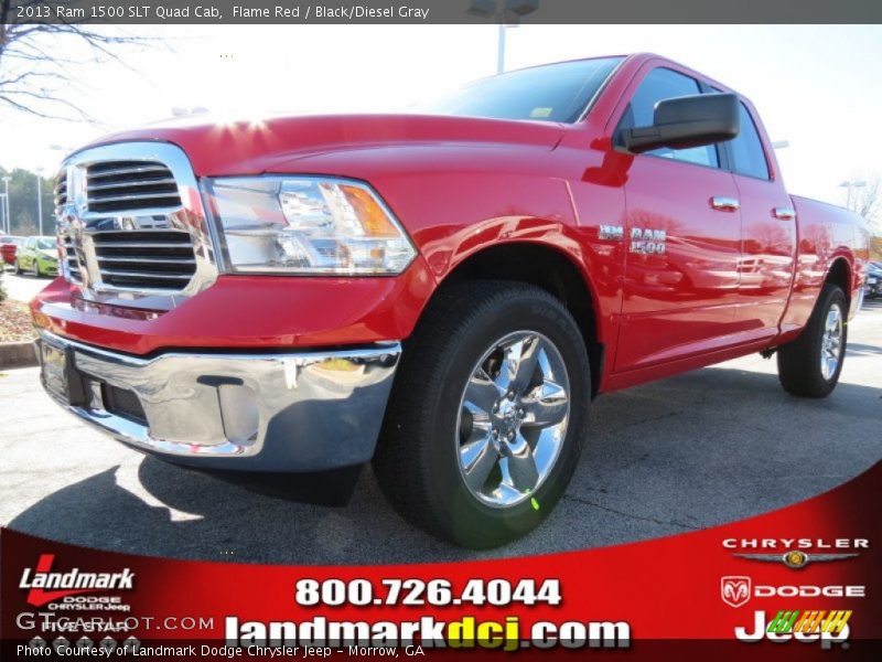 Flame Red / Black/Diesel Gray 2013 Ram 1500 SLT Quad Cab