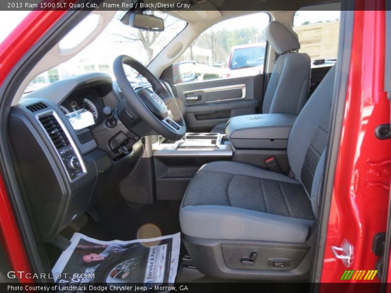 Flame Red / Black/Diesel Gray 2013 Ram 1500 SLT Quad Cab
