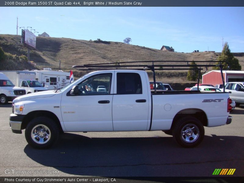 Bright White / Medium Slate Gray 2008 Dodge Ram 1500 ST Quad Cab 4x4