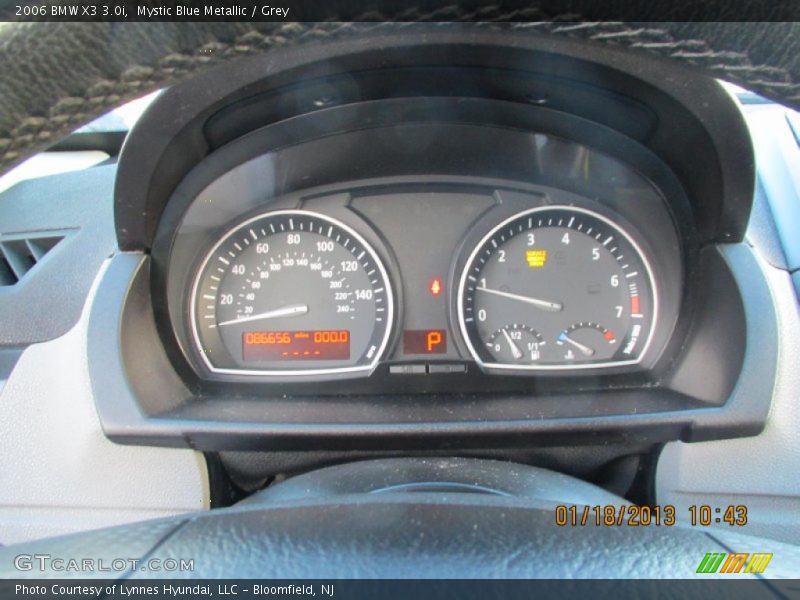 Mystic Blue Metallic / Grey 2006 BMW X3 3.0i
