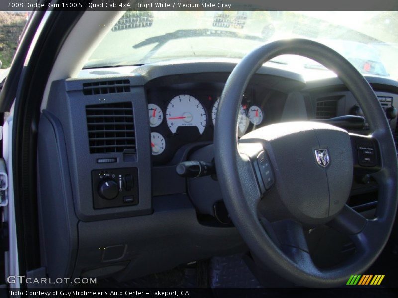 Bright White / Medium Slate Gray 2008 Dodge Ram 1500 ST Quad Cab 4x4