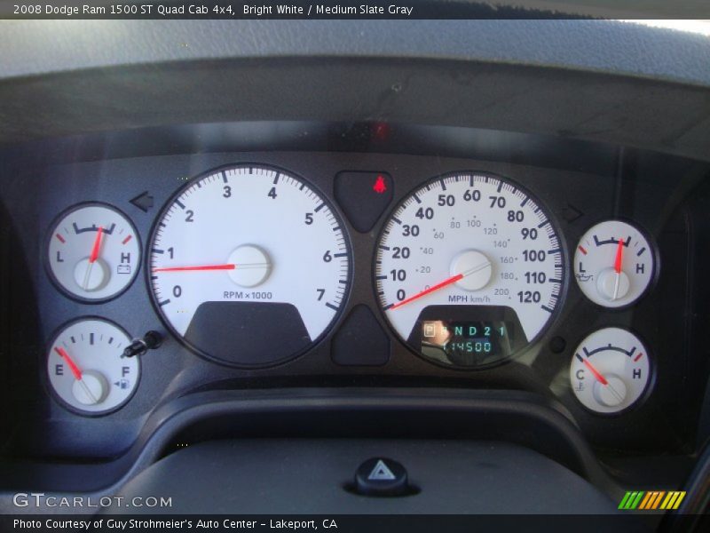 Bright White / Medium Slate Gray 2008 Dodge Ram 1500 ST Quad Cab 4x4
