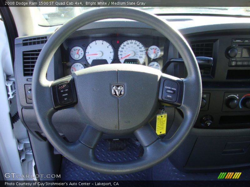 Bright White / Medium Slate Gray 2008 Dodge Ram 1500 ST Quad Cab 4x4