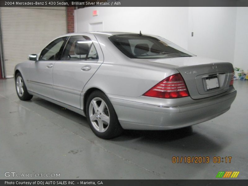 Brilliant Silver Metallic / Ash 2004 Mercedes-Benz S 430 Sedan