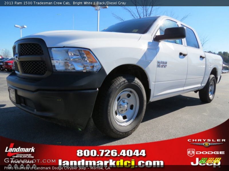 Bright White / Black/Diesel Gray 2013 Ram 1500 Tradesman Crew Cab