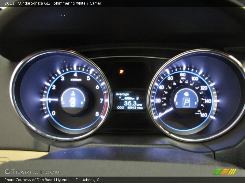Shimmering White / Camel 2011 Hyundai Sonata GLS