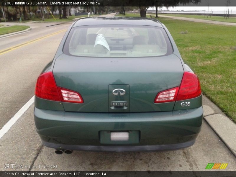 Emerald Mist Metallic / Willow 2003 Infiniti G 35 Sedan