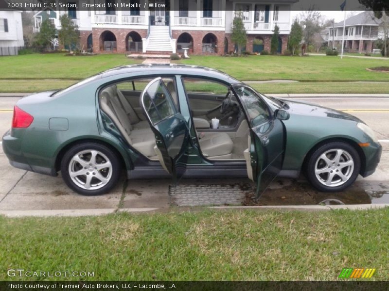 Emerald Mist Metallic / Willow 2003 Infiniti G 35 Sedan