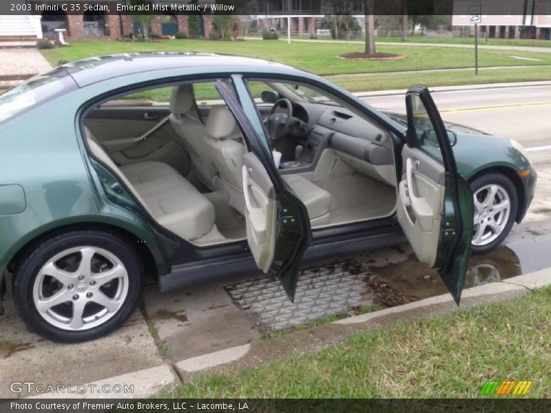 Emerald Mist Metallic / Willow 2003 Infiniti G 35 Sedan
