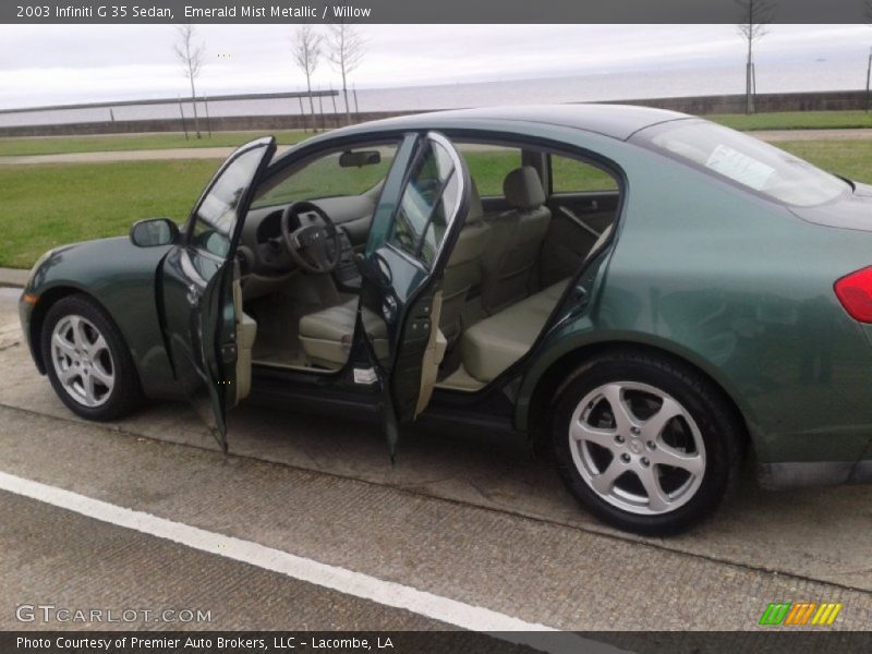 Emerald Mist Metallic / Willow 2003 Infiniti G 35 Sedan