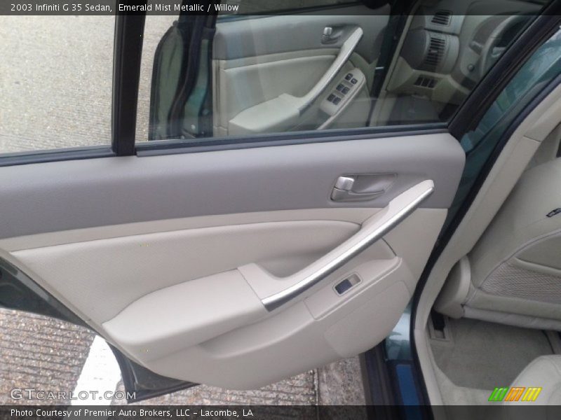Emerald Mist Metallic / Willow 2003 Infiniti G 35 Sedan