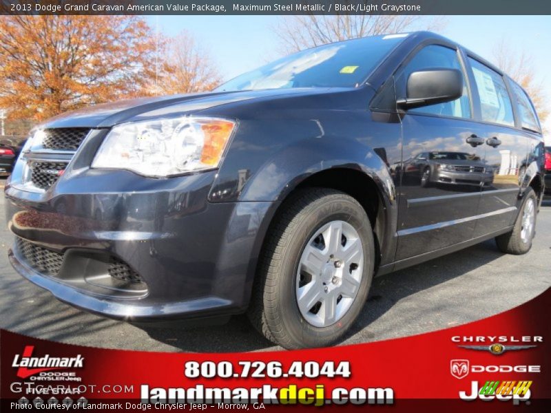 Maximum Steel Metallic / Black/Light Graystone 2013 Dodge Grand Caravan American Value Package