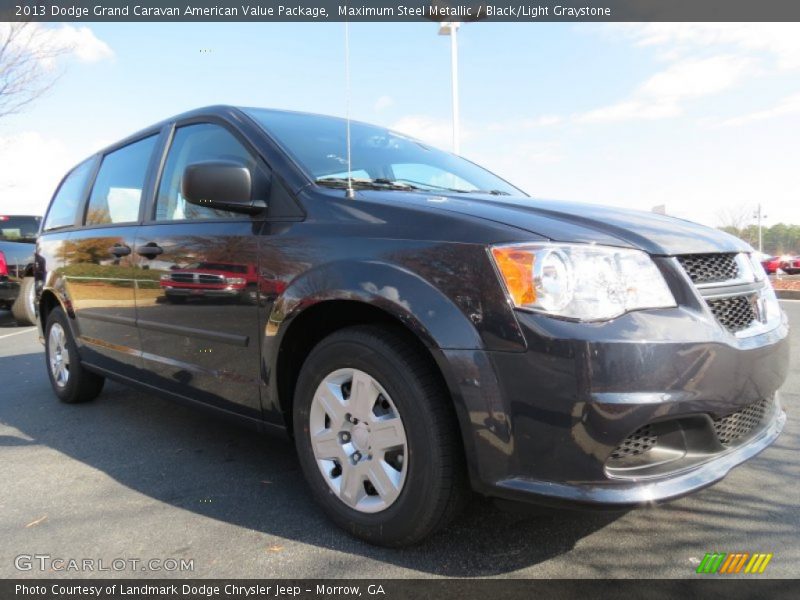 Maximum Steel Metallic / Black/Light Graystone 2013 Dodge Grand Caravan American Value Package