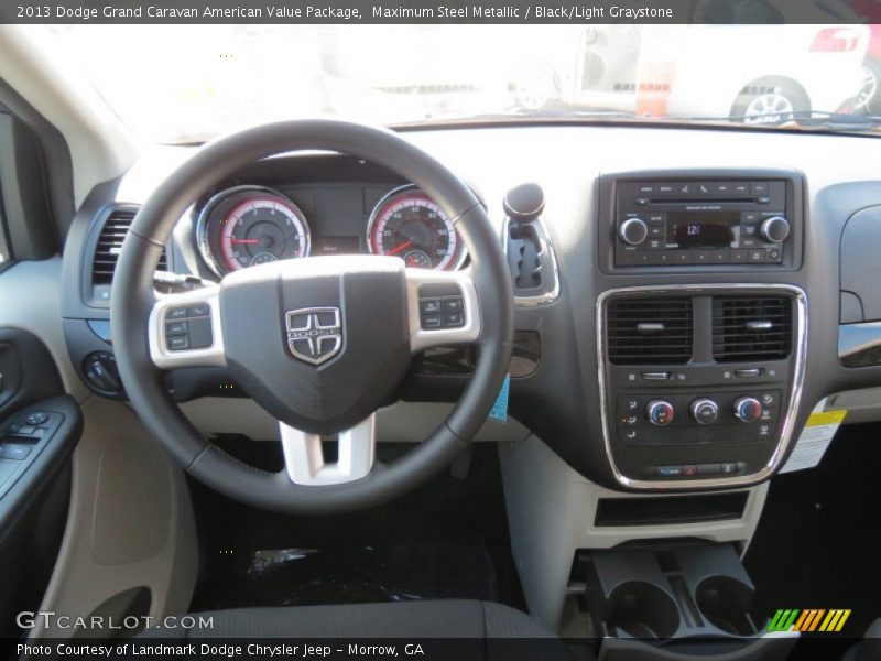 Maximum Steel Metallic / Black/Light Graystone 2013 Dodge Grand Caravan American Value Package
