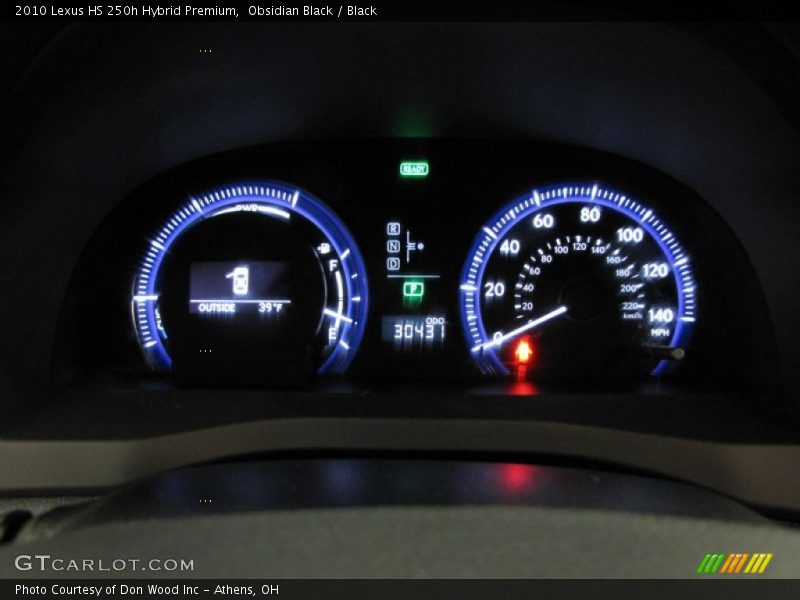 Obsidian Black / Black 2010 Lexus HS 250h Hybrid Premium