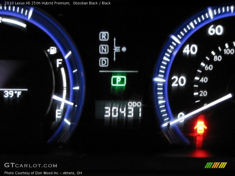 Obsidian Black / Black 2010 Lexus HS 250h Hybrid Premium