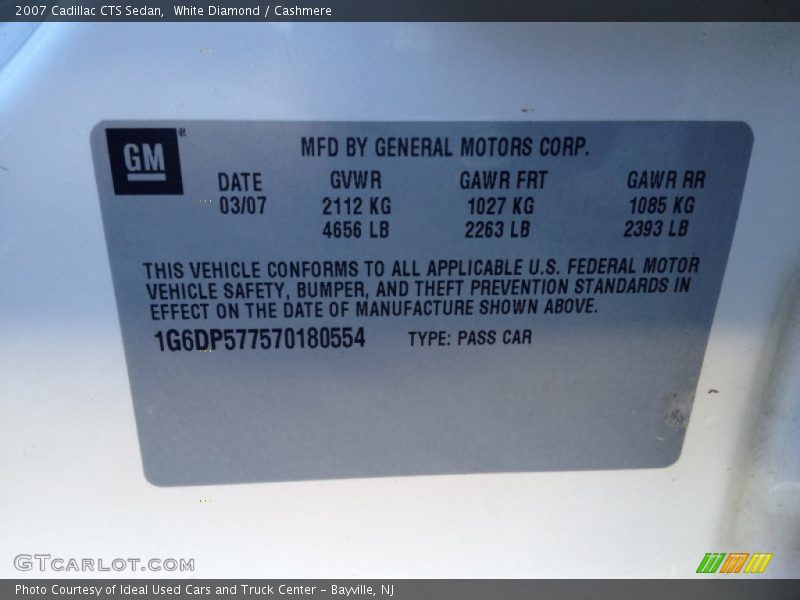 White Diamond / Cashmere 2007 Cadillac CTS Sedan