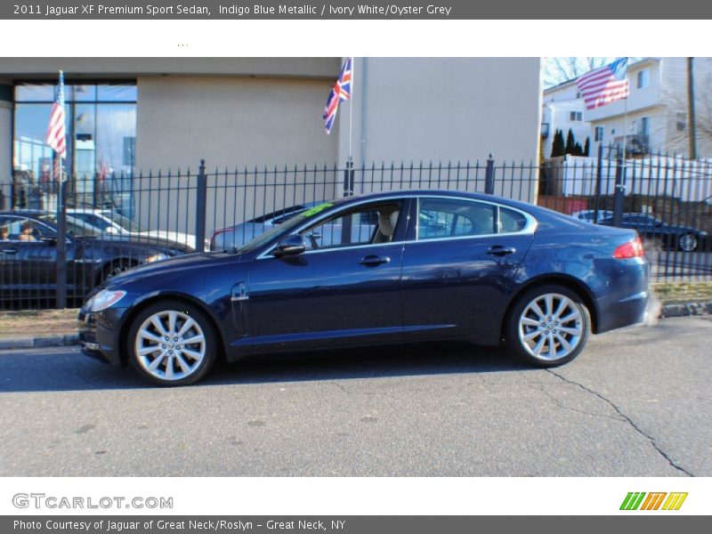 Indigo Blue Metallic / Ivory White/Oyster Grey 2011 Jaguar XF Premium Sport Sedan