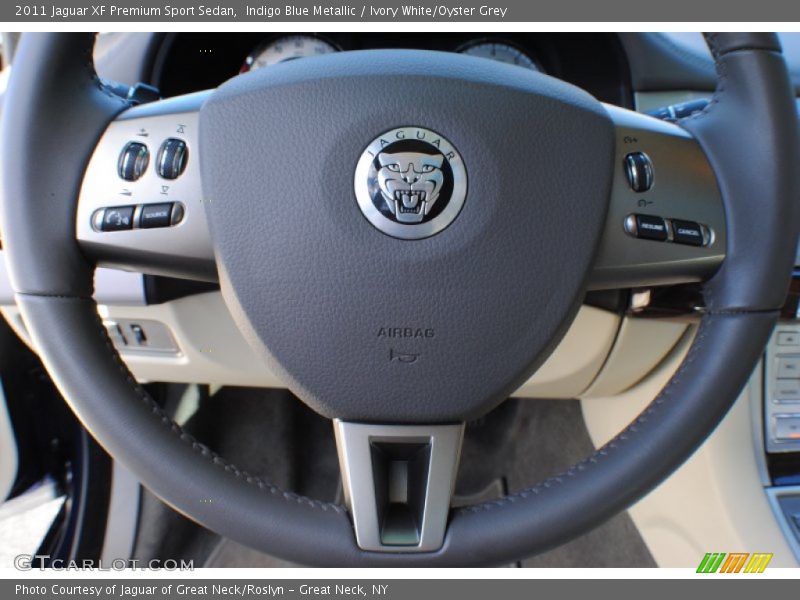 Indigo Blue Metallic / Ivory White/Oyster Grey 2011 Jaguar XF Premium Sport Sedan