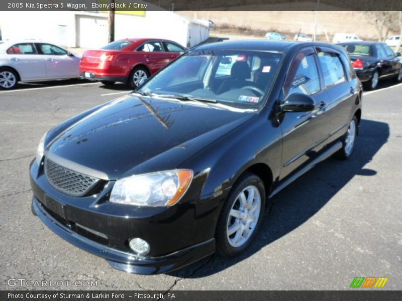 Ebony Black / Gray 2005 Kia Spectra 5 Wagon
