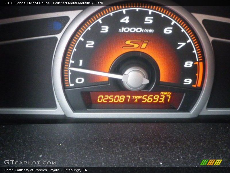 Polished Metal Metallic / Black 2010 Honda Civic Si Coupe