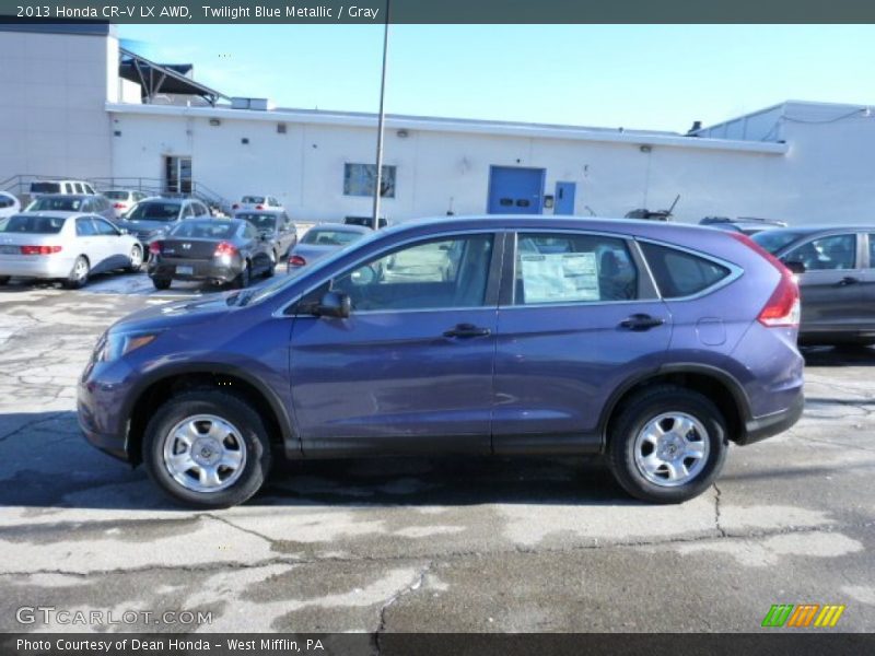 Twilight Blue Metallic / Gray 2013 Honda CR-V LX AWD