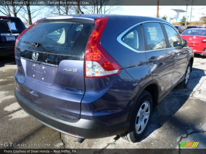 Twilight Blue Metallic / Gray 2013 Honda CR-V LX AWD