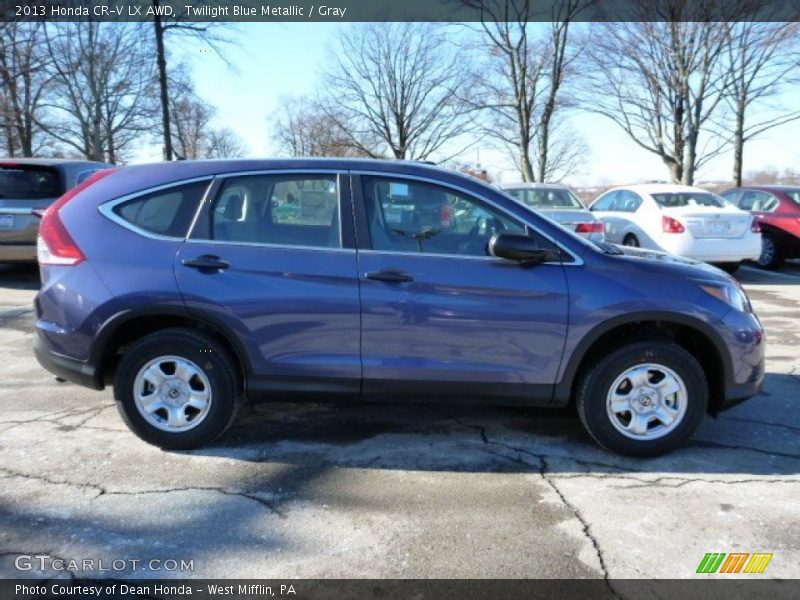 Twilight Blue Metallic / Gray 2013 Honda CR-V LX AWD