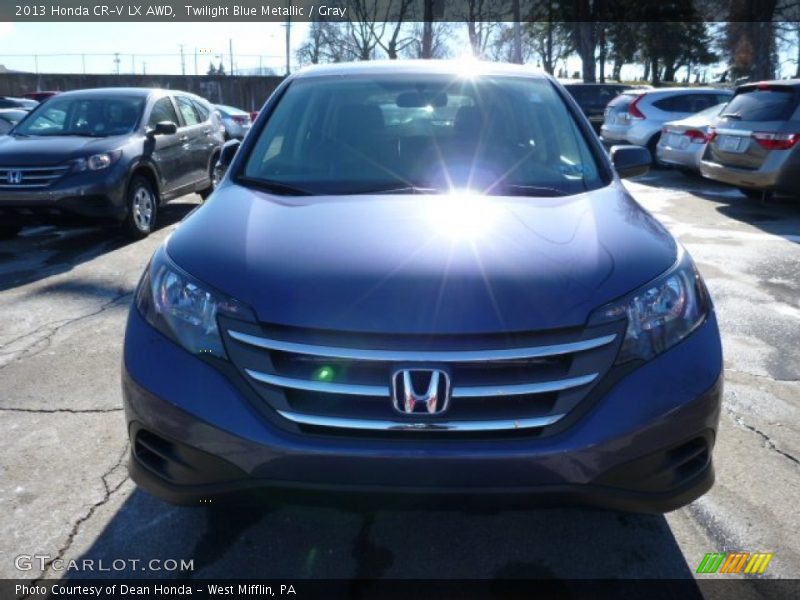 Twilight Blue Metallic / Gray 2013 Honda CR-V LX AWD