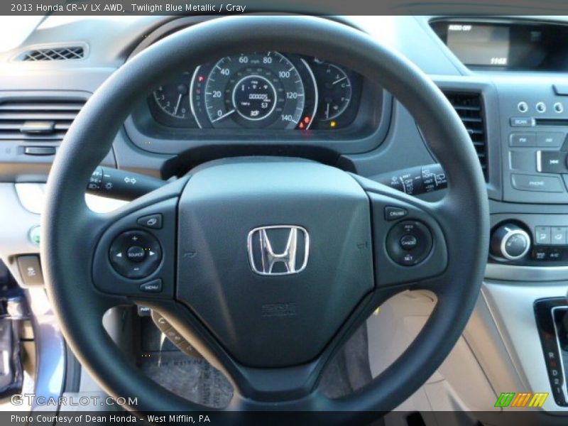 Twilight Blue Metallic / Gray 2013 Honda CR-V LX AWD