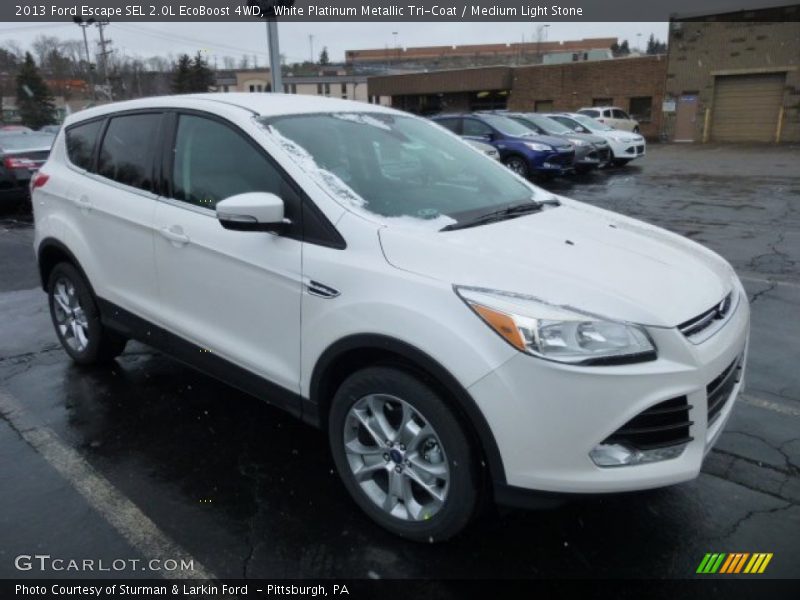White Platinum Metallic Tri-Coat / Medium Light Stone 2013 Ford Escape SEL 2.0L EcoBoost 4WD