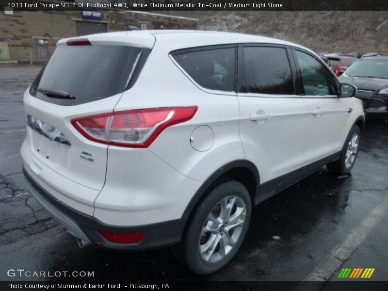 White Platinum Metallic Tri-Coat / Medium Light Stone 2013 Ford Escape SEL 2.0L EcoBoost 4WD