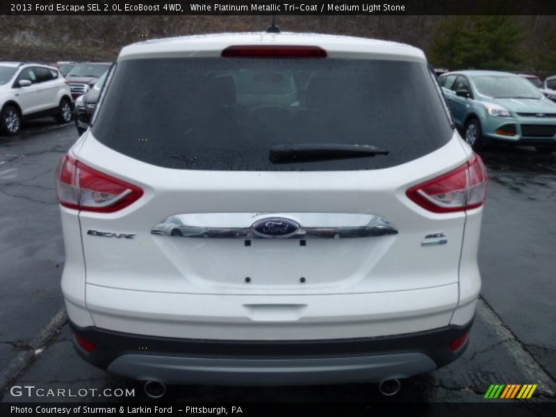White Platinum Metallic Tri-Coat / Medium Light Stone 2013 Ford Escape SEL 2.0L EcoBoost 4WD