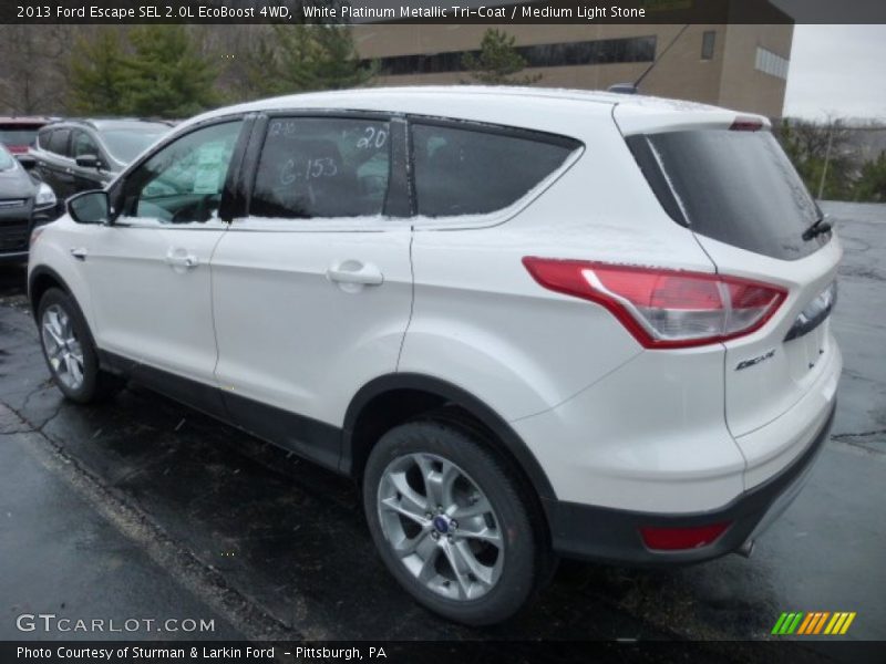 White Platinum Metallic Tri-Coat / Medium Light Stone 2013 Ford Escape SEL 2.0L EcoBoost 4WD