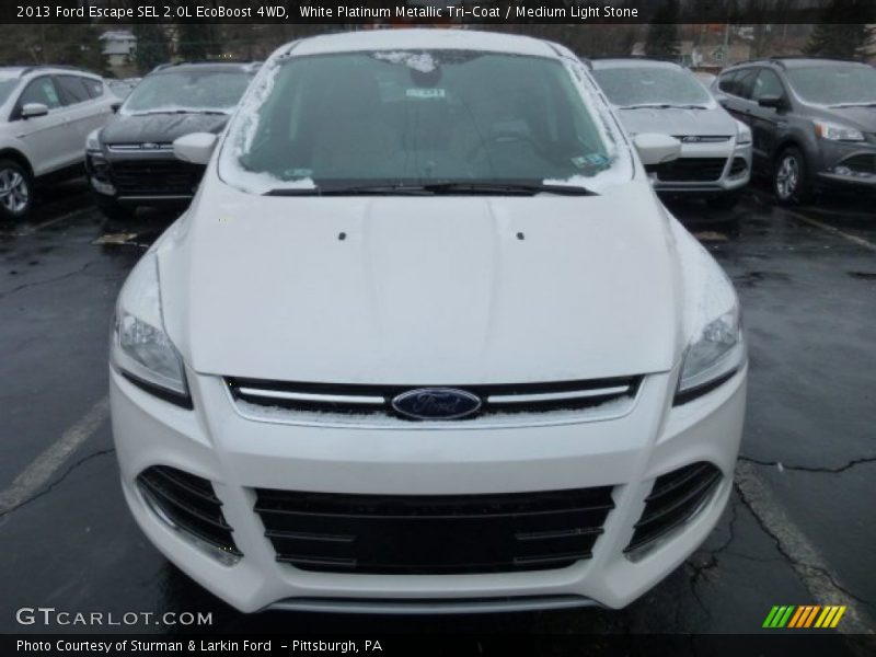 White Platinum Metallic Tri-Coat / Medium Light Stone 2013 Ford Escape SEL 2.0L EcoBoost 4WD