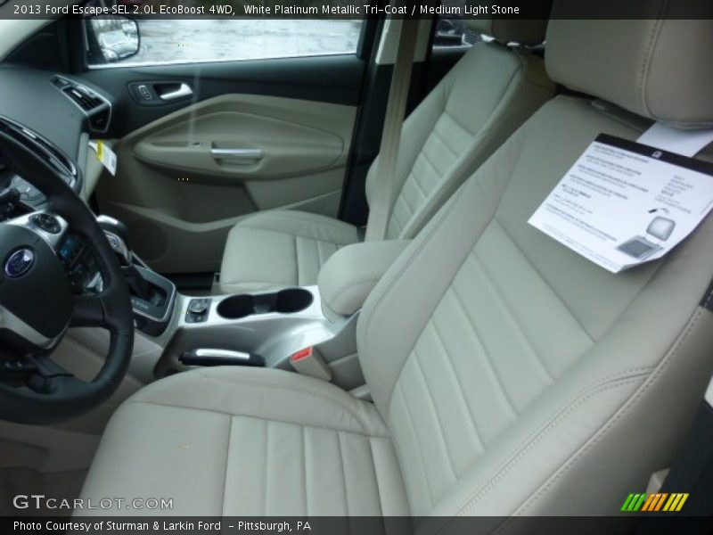 White Platinum Metallic Tri-Coat / Medium Light Stone 2013 Ford Escape SEL 2.0L EcoBoost 4WD