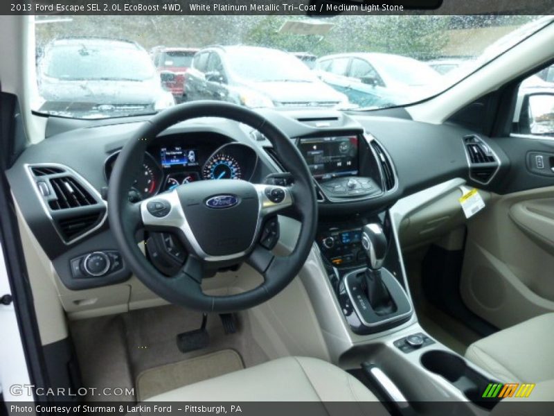 White Platinum Metallic Tri-Coat / Medium Light Stone 2013 Ford Escape SEL 2.0L EcoBoost 4WD