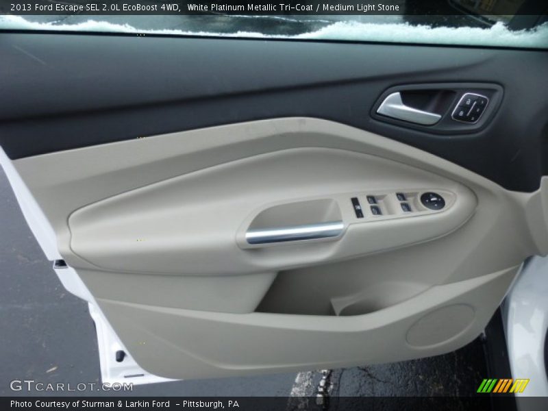 White Platinum Metallic Tri-Coat / Medium Light Stone 2013 Ford Escape SEL 2.0L EcoBoost 4WD