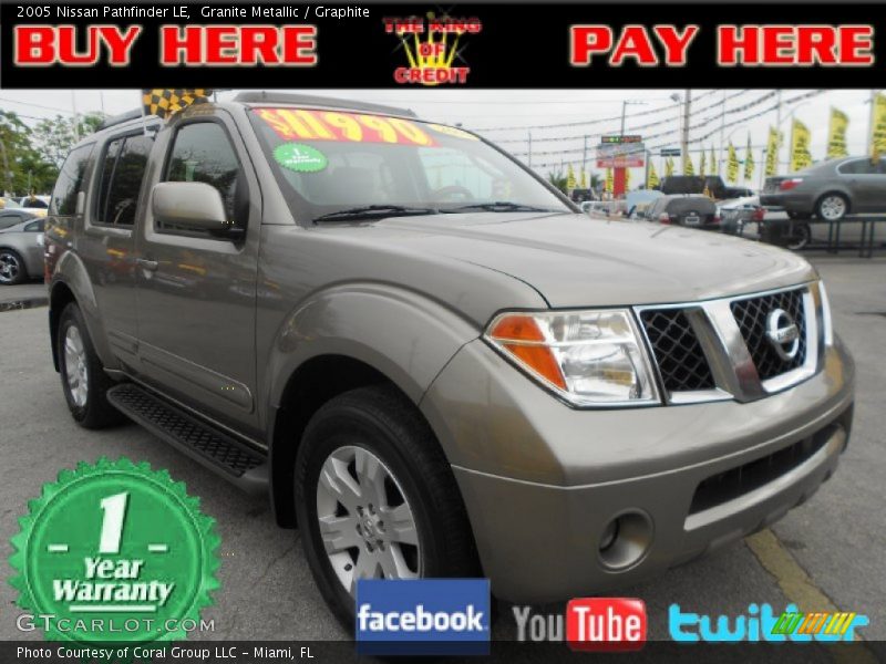 Granite Metallic / Graphite 2005 Nissan Pathfinder LE