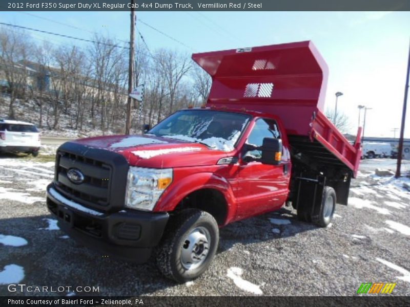 Vermillion Red / Steel 2012 Ford F350 Super Duty XL Regular Cab 4x4 Dump Truck