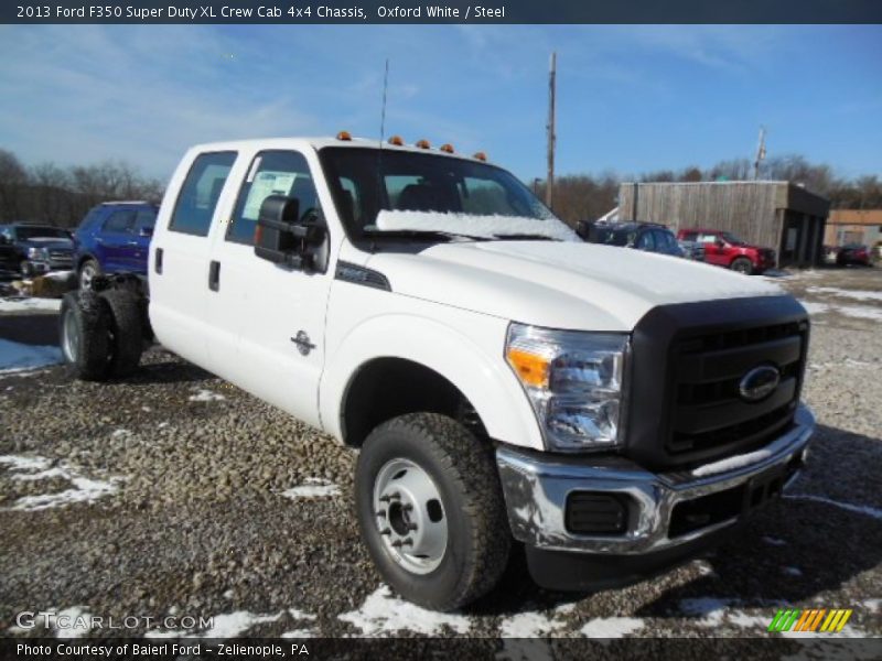 Front 3/4 View of 2013 F350 Super Duty XL Crew Cab 4x4 Chassis