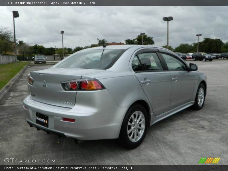 Apex Silver Metallic / Black 2010 Mitsubishi Lancer ES